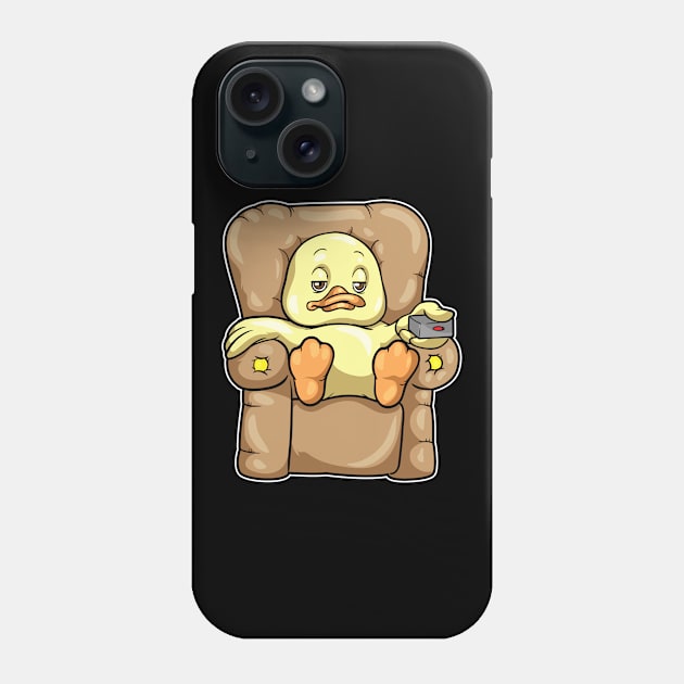 Duck at Chilling out on Sofa Phone Case by Markus Schnabel