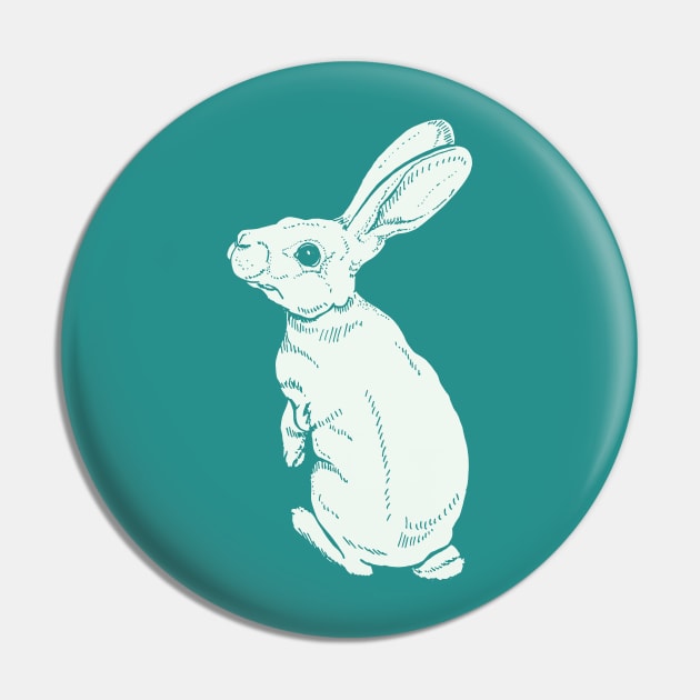 White Rabbit Spotted Pin by artfulfreddy