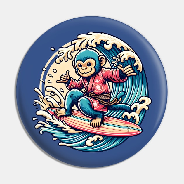 Surfing monkey Pin by Japanese Fever