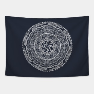 Salish Sea Mandala -dark blue background Tapestry