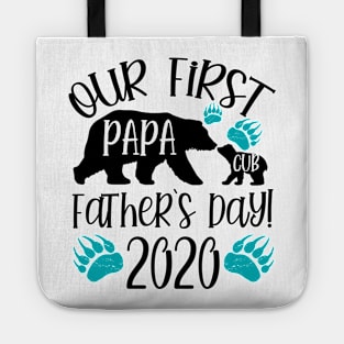 First Fathers Day Papa And Baby Bear Matching Tote