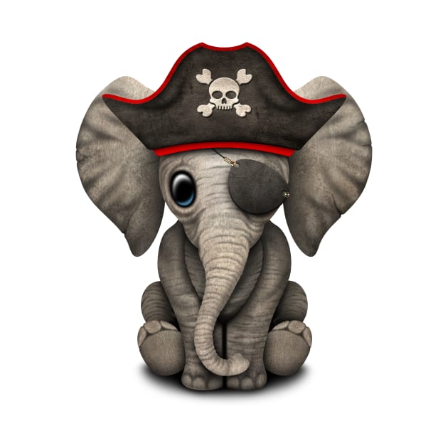 Cute Baby Elephant Pirate by jeffbartels