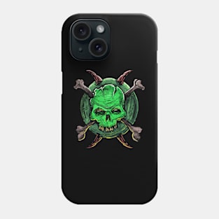 Green Skull and Crossbones Phone Case