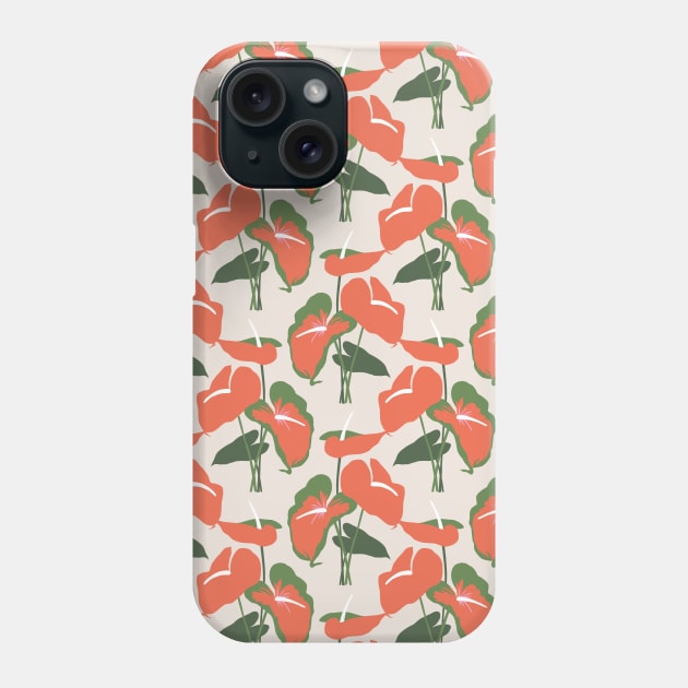 Anthurium Pattern Phone Case by JunkyDotCom