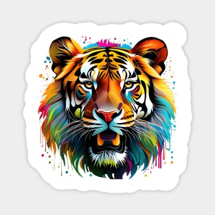 Vibrant Tiger Muzzle: Digital Art for Diverse Mediums Magnet