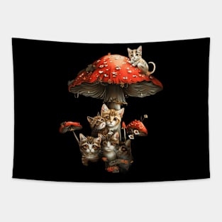 Cottagecore Aesthetic Cat Landscape Tapestry