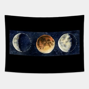 Moon phases red moon Tapestry