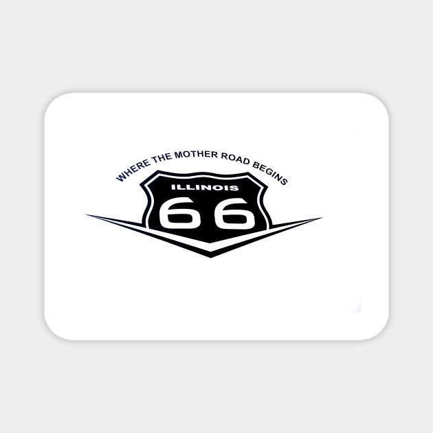 Route 66 sign, black on white Magnet by brians101
