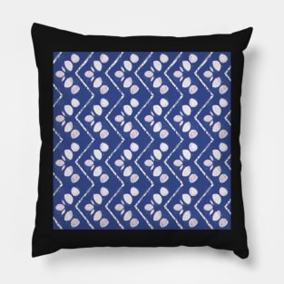 Zig Zag Abstract Petal Stripes | Royal Blue n’ White Pillow