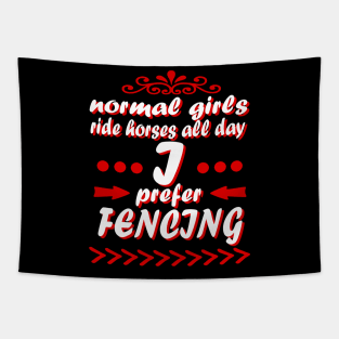 Fencing girl sport gift idea step Tapestry