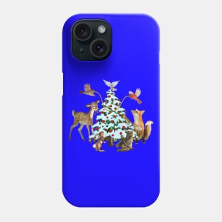 Holiday Woodland Animals Decorate the Tree Phone Case