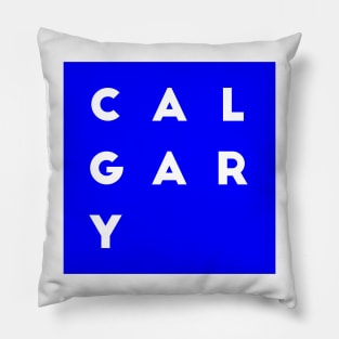 Calgary | Blue square, white letters | Canada Pillow