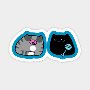 Black Kitten and Gray Tabby Kitten Magnet