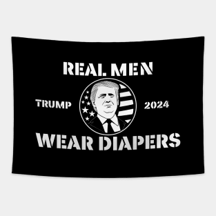 Real-Men-Wear-Diapers-Trump-2024 Tapestry