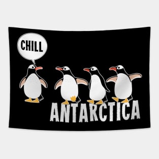 Antarctica With Penguin Family Tapestry