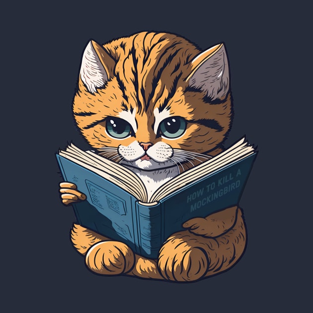 Reading Cat by Kingrocker Clothing