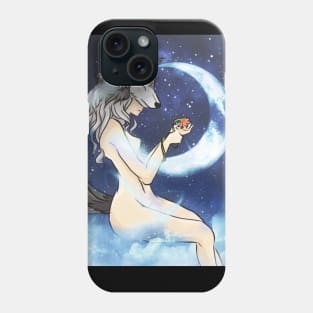 Blue Moon and Wolf Girl Phone Case