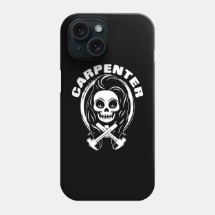 Female Carpenter Skull and Hammer White Logo Phone Case