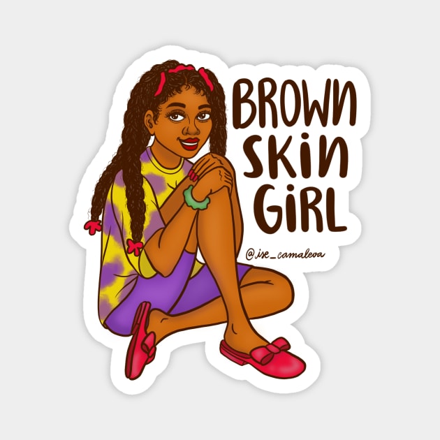 Brown skin girl Magnet by @isedrawing