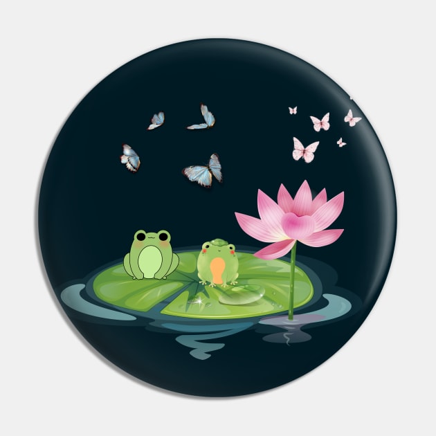 Lotus Frogs Butterflies illustration Pin by BellaPixel