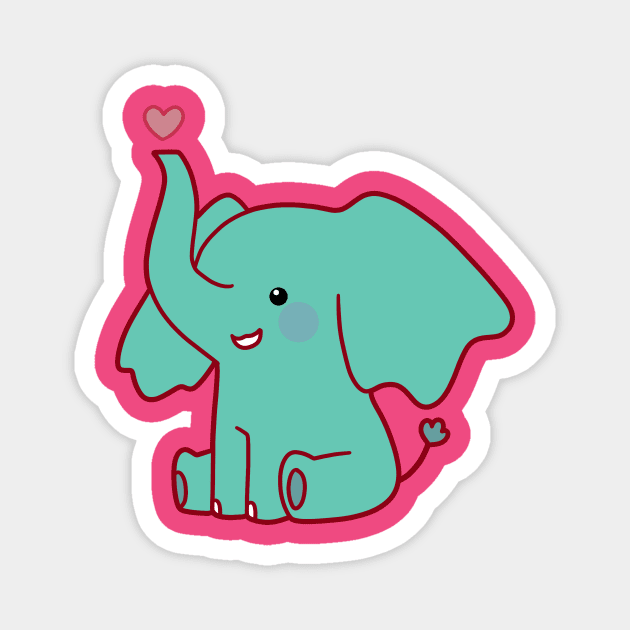 Heart Elephant Magnet by saradaboru