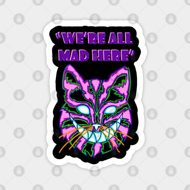 cheshire cat Magnet by Wayward Prints