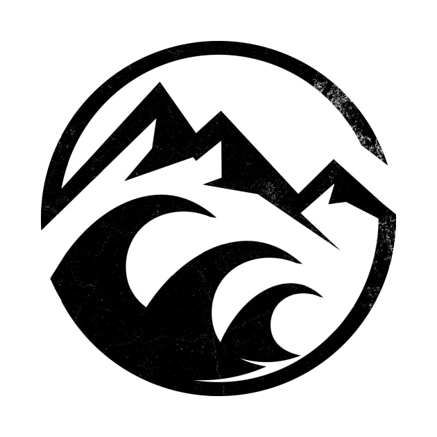 abstract mountain ocean icon by pholange