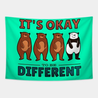 Its Okay to Be Different - Funny Panda Artwork Quote Tapestry