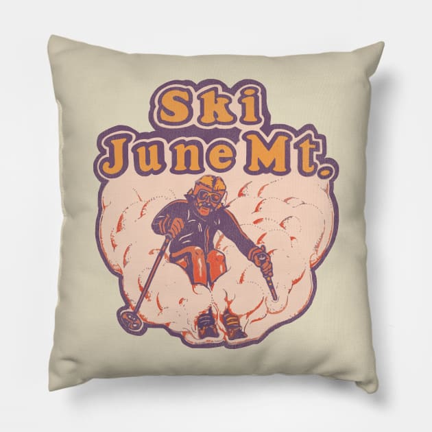 Ski June Mt / Sierra Nevada California Pillow by darklordpug