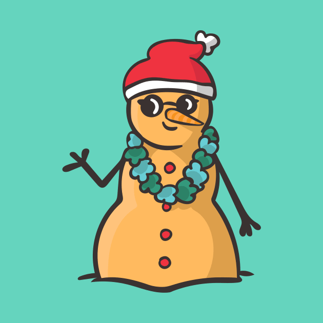 Christmas Sandman Snowman with Santa Hat by SLAG_Creative