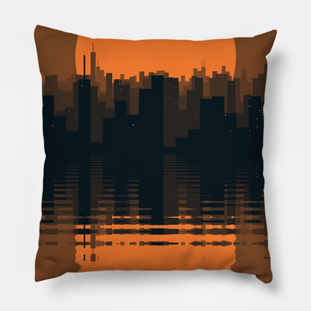 City refleting Pillow by COLORAMA