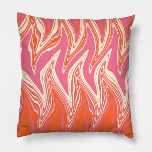 Warped - Pink, Orange and Cream Pillow