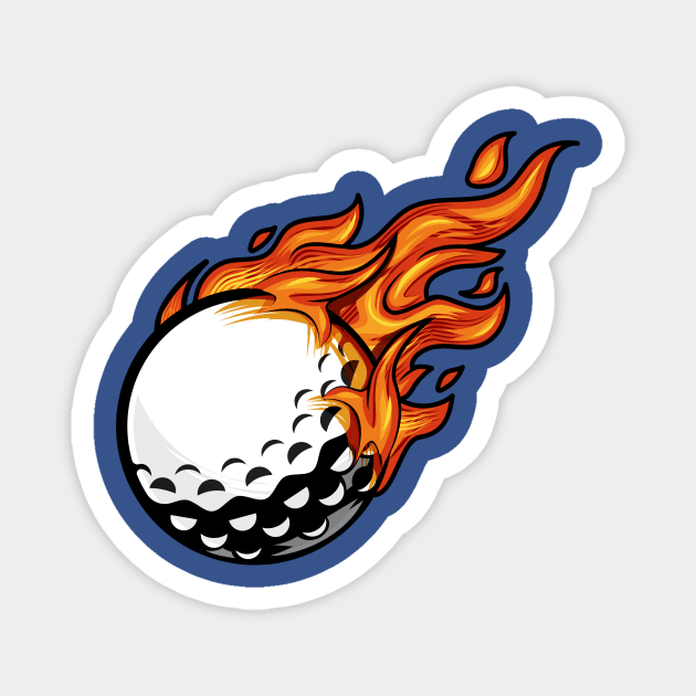 Golf Ball Fire Sport Competition Magnet by OnlyWithMeaning