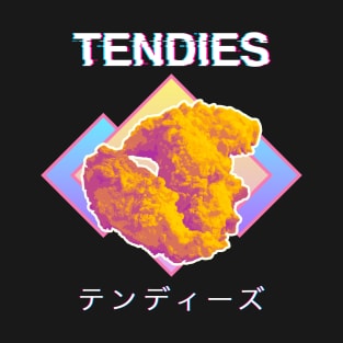 Vaporwave Tendies Chicken Tenders Japanese Kanji T-Shirt