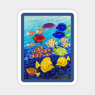 Saltwater Fish School Magnet