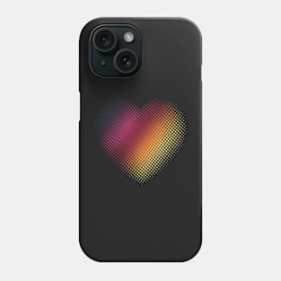 Linear Gradient on Halftone Heart (Black) Phone Case
