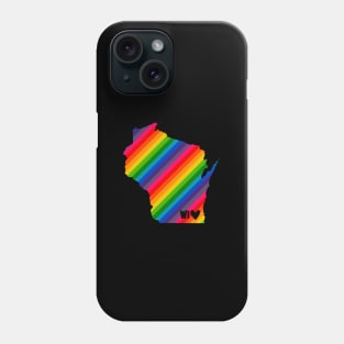 USA States: Wisconsin (rainbow) Phone Case