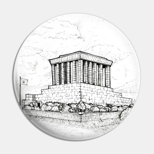 Ho Chi Minh Mausoleum Hanoi Vietnam Pen and Ink Illustration Pin