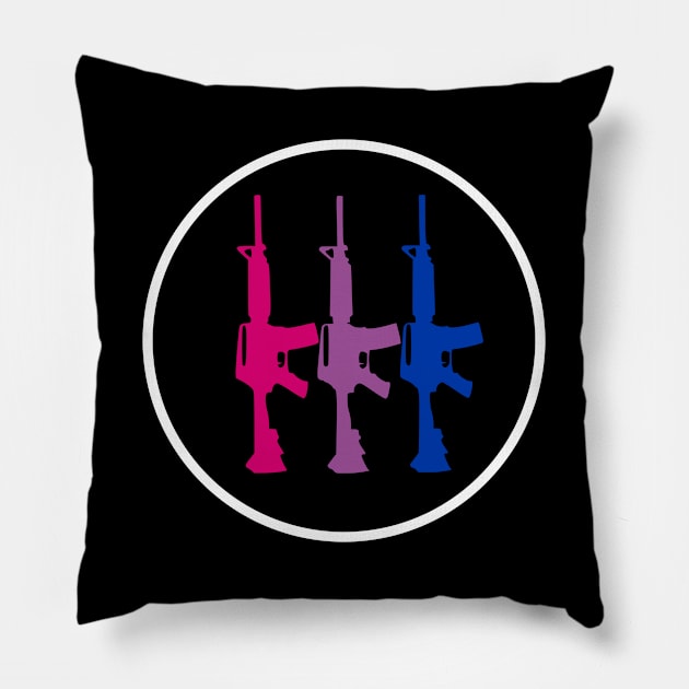 Bisexual Pride Flag Rifles Pillow by Shared Reality Shop