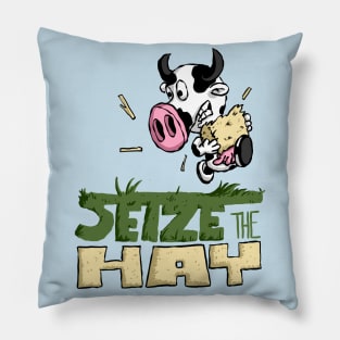 Seize the Hay Funny Cows Pillow