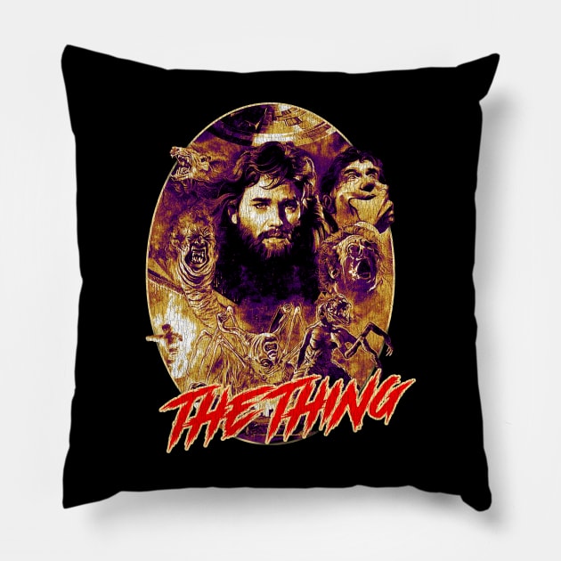 The Thing 1982 Retro Pillow by Oges Rawon