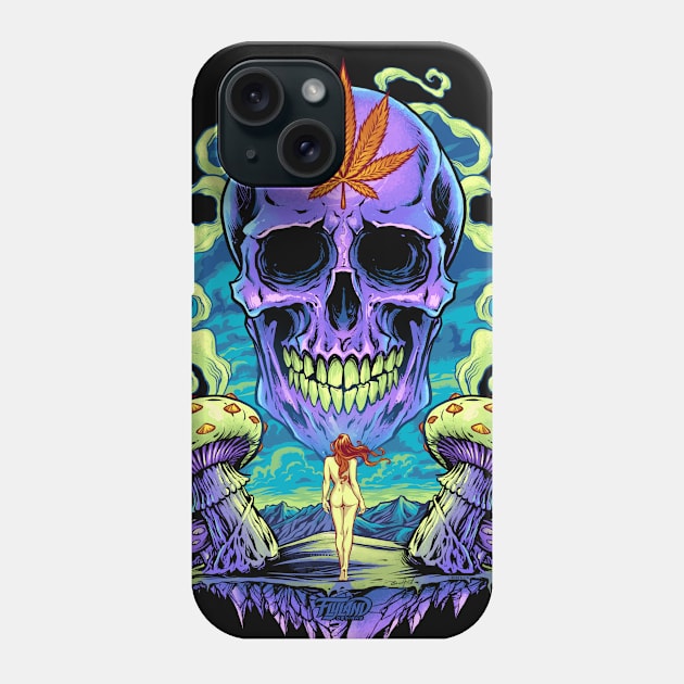 Purple Cannabis Skull Phone Case by FlylandDesigns