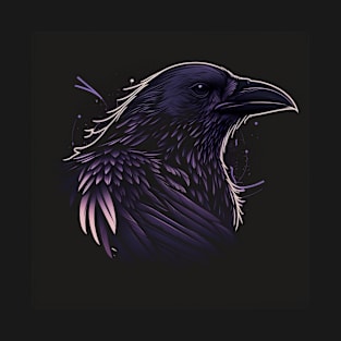 Raven Graphic Goth Black Crow T-Shirt