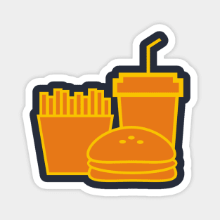 french fries, burger, drink Magnet