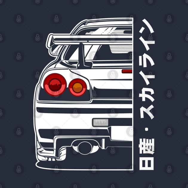 Nissan Skyline GTR R34 (White Print) by idrdesign