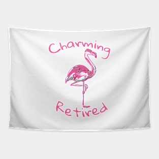 Charming Retired Fabulous Pink Flamingo Drawing Retirement Party 2021 Mom Wife Grandmom Gift Tapestry