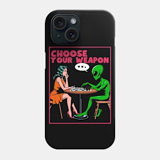 Playing chess with an alien Phone Case