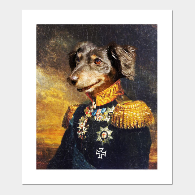 Walter Portrait Retro Dog Military Painting Dog Posters And Art Prints Teepublic
