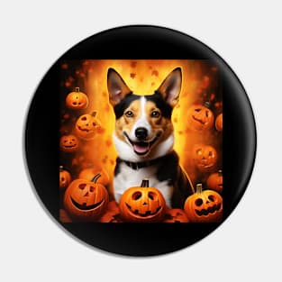 Canaan dog Halloween Pin