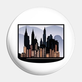 Cityscape in the Clouds Pin